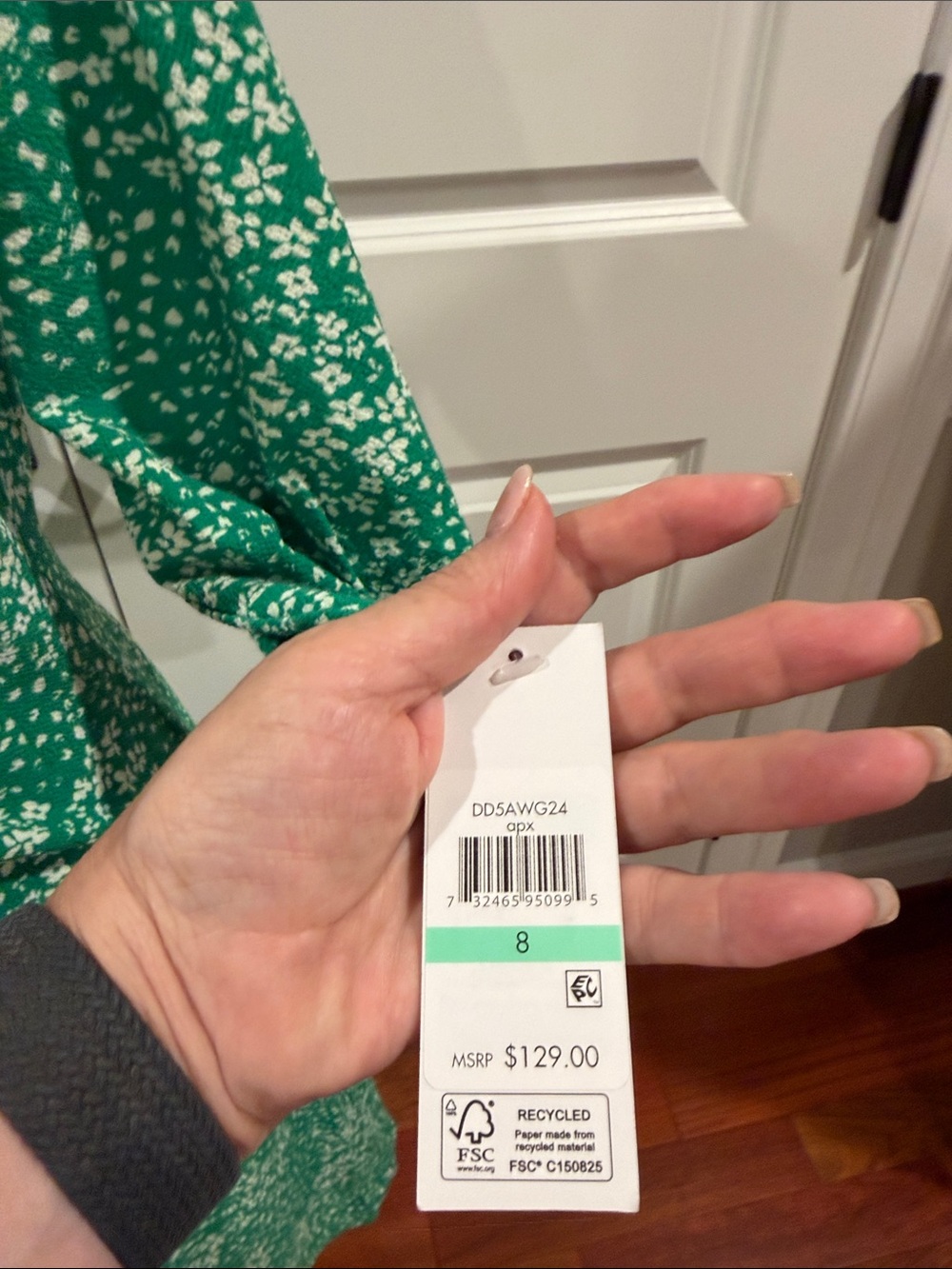 Dkny Green Speckled Ruched Button-Front Midi Dress - Picture 6 of 12